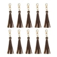 thumbnail image 1 of 10pcs Borlas de Cuero PU, Charm de Borla de 6" con Gancho Giratorio para Hacer Joyería (Café Negro), 1 of 6