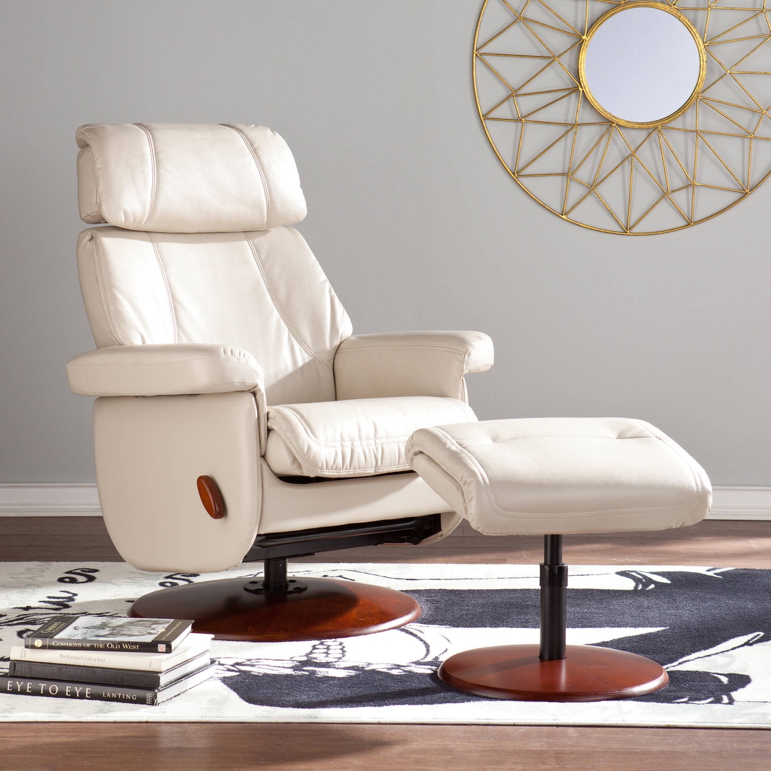 Southern Enterprises Malick Swivel Glider Rocker Recliner, Taupe - Walmart.com