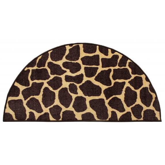 Furnish My Place Animal Print Rug - 48" x 96" Half Round, Giraffe Tall Order, Nylon Rug for Patio, Garden, Hallway, Living Room