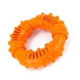 thumbnail image 4 of Juguete de goma para limpieza de dientes de perro, con forma de anillo antideslizante, resistente a las mordeduras, color naranja, 4 of 12