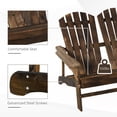 thumbnail image 5 of Outsunny 2 Person Adirondack Loveseat, Fire Pit Chair for 2, Wooden Double Adirondack for Patio, Porch, Backyard with High-back, Armrests, Brown, 5 of 10