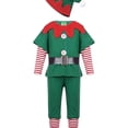 thumbnail image 3 of Disfraces Navidad Disfraz Elfo Navideño para Cosplay Festival Disfraces para Padres E Hijos Hombres Y Mujeres Adultos Disfraz Navidad Verde (masculino 140 Cm) Elfo Verde, 3 of 9