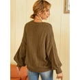 thumbnail image 5 of ZAFUL Women Casual Loose Chunky Knit Drop Shoulder Cardigan Deep Coffee S, 5 of 7