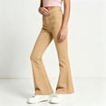 thumbnail image 5 of DJDLJWCJ Teen Girls School Uniform Pants Wide Leg Solid Color Flare Pants Stretch Soft Pull On Casual Pants Khaki Size 7, 5 of 8