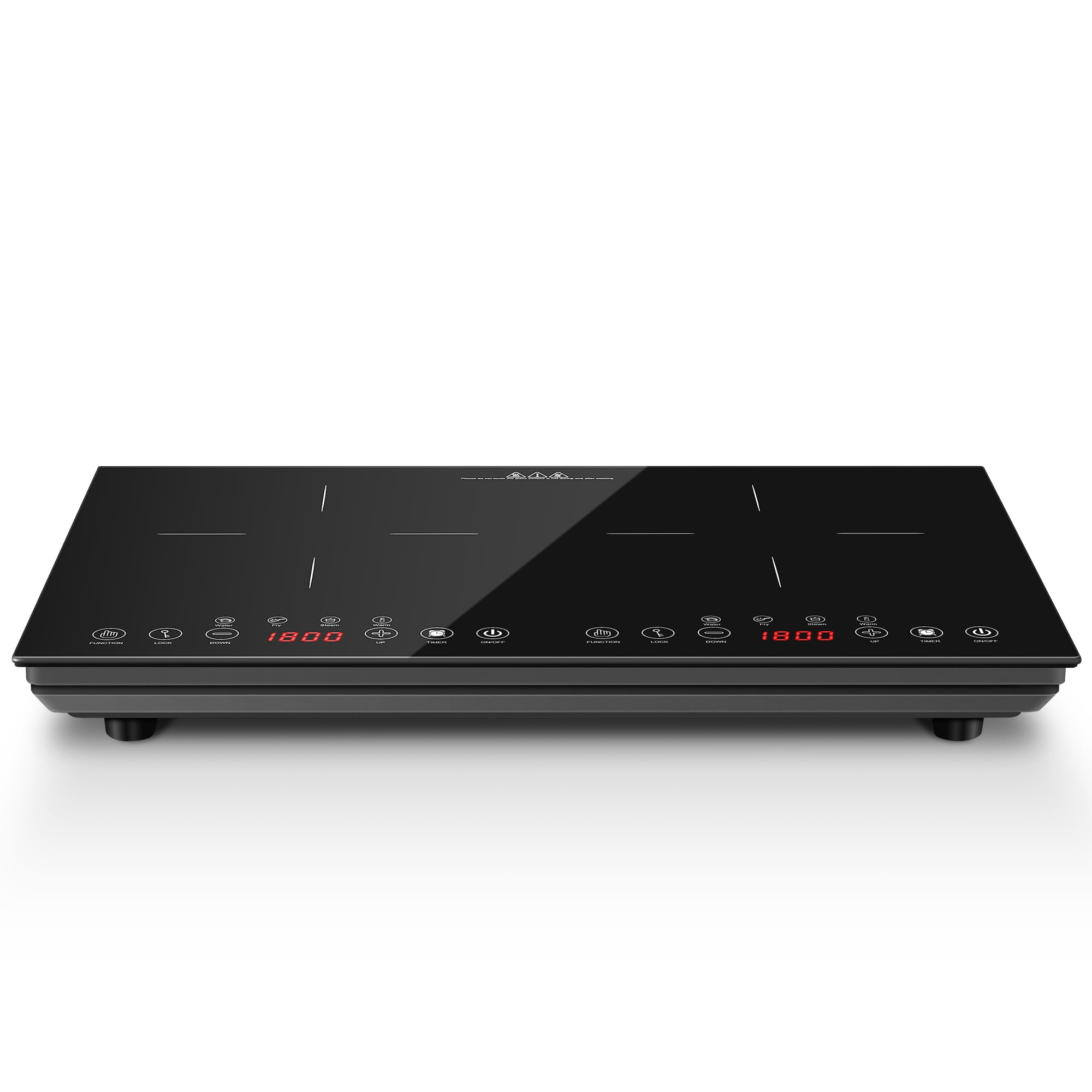 Amzgachfktch 1800W Double Induction Cooktop with 4 Presets & Touch Control in Black