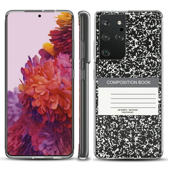 Slim-Fit Lightweight Protective Phone Case compatible with Samsung Galaxy S21 ULTRA 5G, by OneToughShield ® - Composition Book