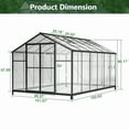 thumbnail image 2 of BINUFF Greenhouse Polycarbonate Black Outdoor 8x12 FT Walk-in Large for Winter Gardening, 2 of 12