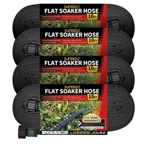 Sunifier Flat Soaker Hose 10ft 4-Pack for Drip Irrigation