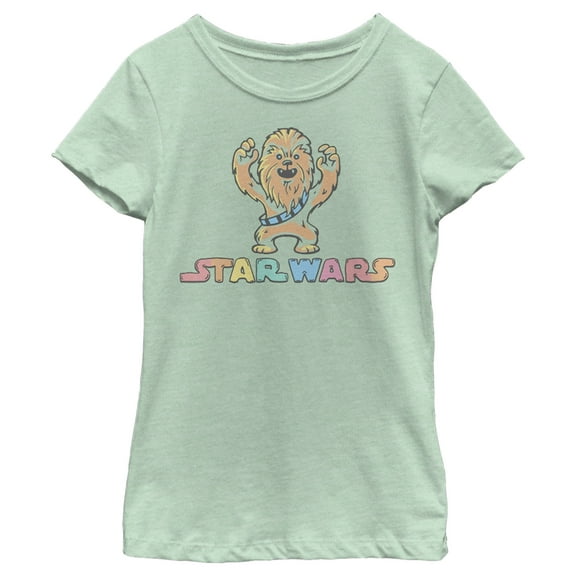 Girl's Star Wars: A New Hope Cute Chewie  Graphic Tee Mint Large