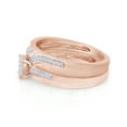 thumbnail image 4 of AFFY White Natural Diamond Wedding Trio Bridal Ring Set In 14k Rose Gold (0.33 Cttw), 4 of 9