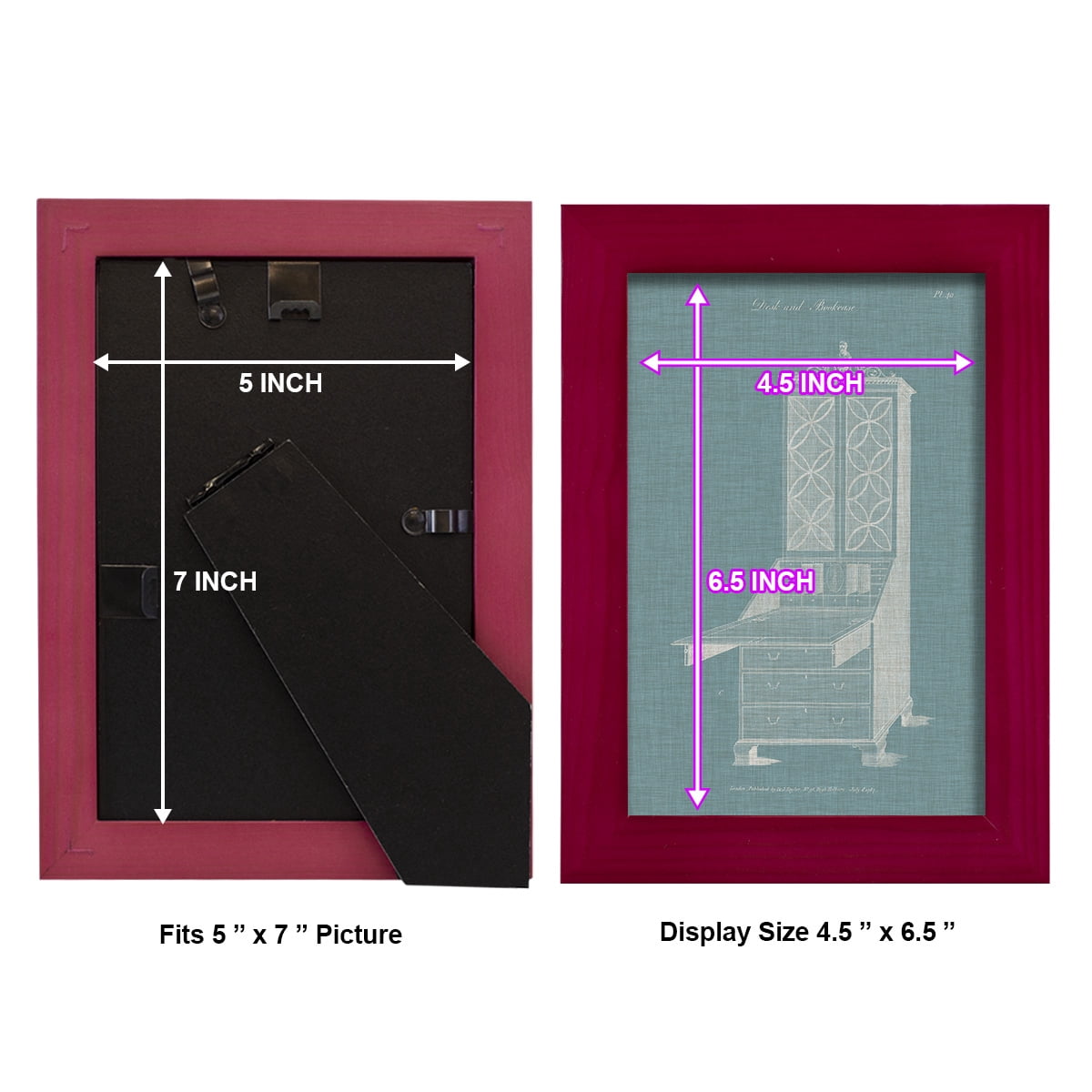 Hepplewhite Desk & Bookcase II - Framed Print w/glass - Cherry Red