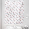 thumbnail image 1 of Cartoon Tapestry, Mittens Snowflakes Winter Pair Heart Couple Romantic Illustration, Fabric Wall Hanging Decor for Bedroom Living Room Dorm, 5 Sizes, White Blush and Night Blue, by Ambesonne, 1 of 1