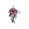 thumbnail image 2 of Flores colgantes de cesta de rosas artificiales para decoración tanto en exteriores como en interiores con enredaderas artificiales Arreglo floral de seda sin mantenimiento, 2 of 6