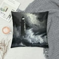 thumbnail image 2 of Creowell Pillow Covers Lighthouse Throw Pillows, Black and White Nautical Storm Outdoor Pillowcase Ocean Wave Seascap Cushion Case Decor for Home Sofa Couch Bed White, 2 of 5