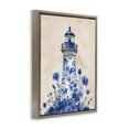 thumbnail image 3 of Stupell Industries Blue Floral Lighthouse Brown Framed Floater Canvas Wall Art, design by Arlington Prints, 31 x 25, 3 of 9