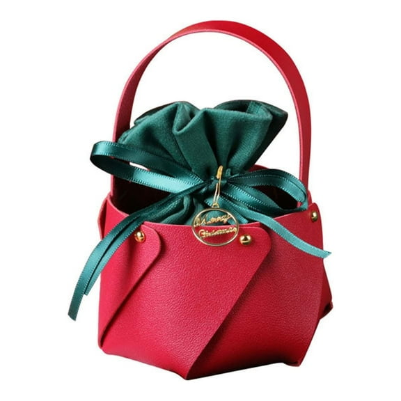 Nkmbld Christmas Gift Bags Bulk Christmas Bags Leather Tote Bucket Christmas Eve Velvet Gift Bags Christmas Fruit Candy Cloth Velvet Bags