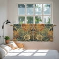 thumbnail image 4 of Vintage Geometric Tier Curtains, Watercolor Abstract Art Light Filtering Kitchen Curtains, 2Pcs Rod Pocket Half Window Treatments Panels for Sink Cafe Cabinet Camper 27.5x36 Inches, 4 of 9