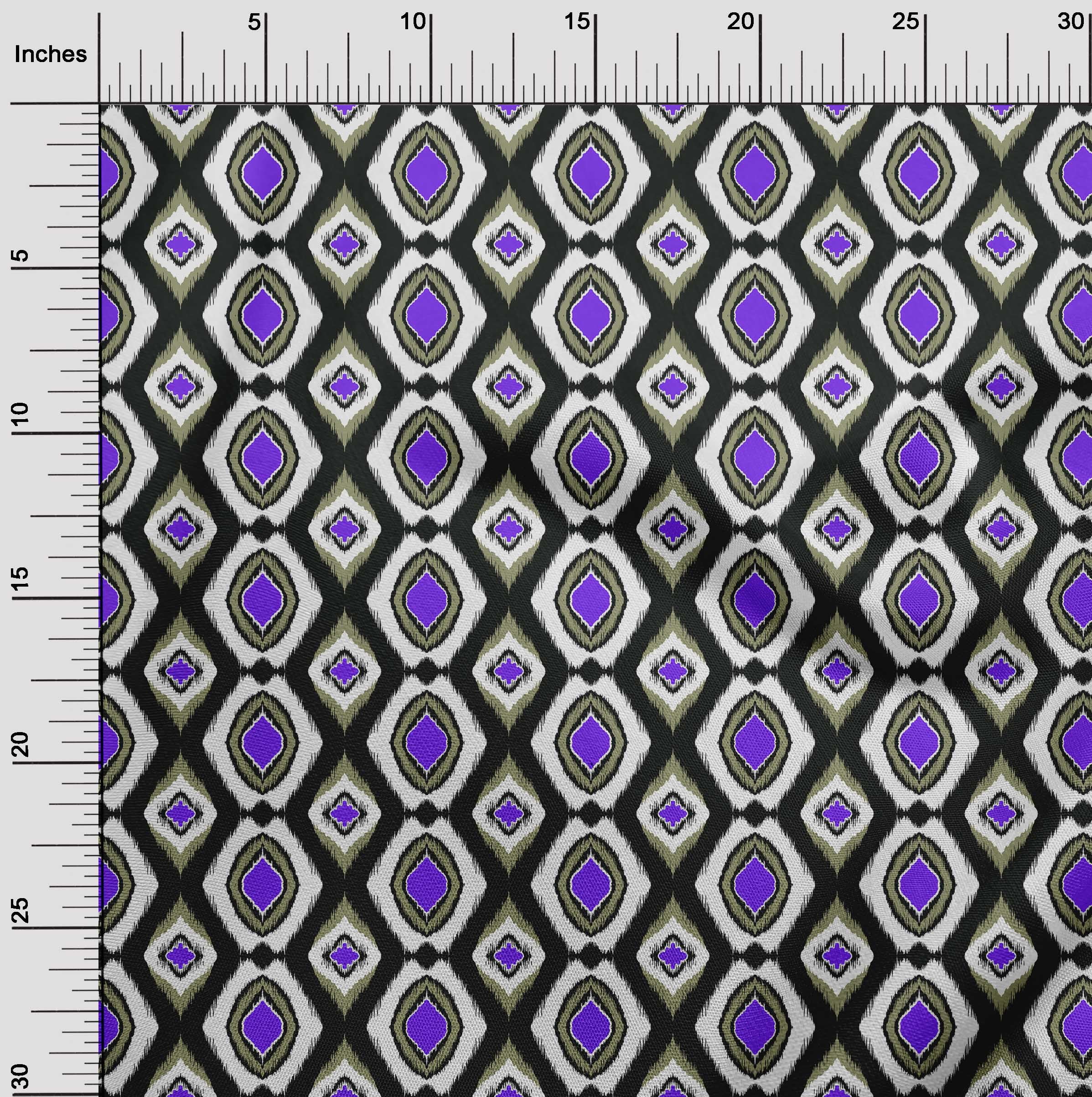oneOone Georgette Viscose Purple Fabric Asian Ikat Fabric For Sewing Printed Craft Fabric By The Yard 42 Inch Wide