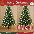 thumbnail image 4 of 30 Inch Christmas Tree Skirt – Velvet Plush Tree Mat, Soft Thickened Polyester with Red Ties, Single-Sided Printing, Available in 30in/36in/48in, Perfect for Holiday Xmas Tree Decoration, 4 of 7