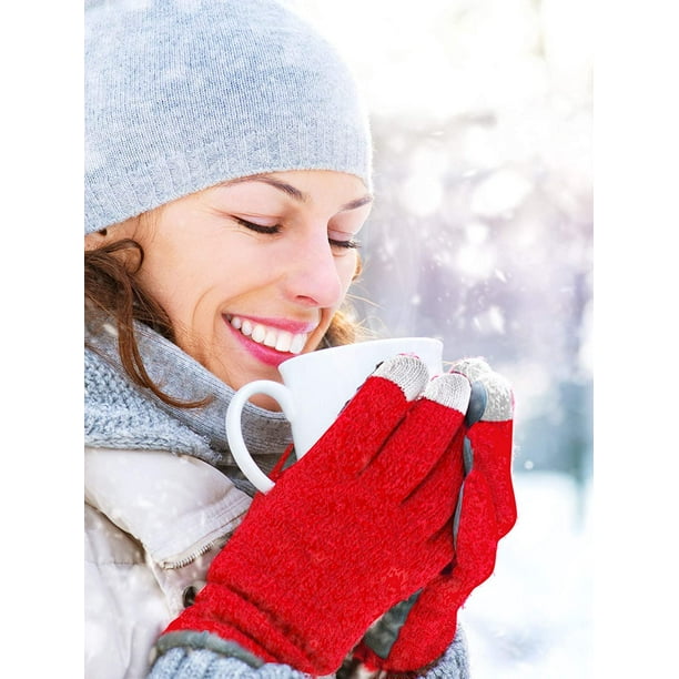 Knitted gloves with online fingers