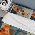 thumbnail image 4 of Designart "Abstract collage dream" Abstract Spirals Bedding Covert Set - Transitional Teal Abstract Bed Set With 2 Shams, 4 of 6