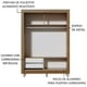 thumbnail image 5 of Ropero Closet Madesa Dallas 2 Puertas 1 Espejo y Pies MM 02, 5 of 5