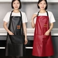 thumbnail image 3 of Delantal de piel impermeable para mujer con bolsillo de PVC, 300 g, 3 of 4