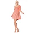 thumbnail image 2 of Women's Scoop Neck 3/4 Sleeve Relaxed Fit Babydoll Mini Dress, 2 of 4