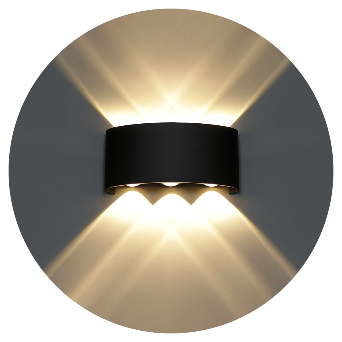 Bathroom Hallway Wall Lights Indoor 12W LED Up and Down Wall Lamp Black Aluminium Modern Sconce Wall Wash Lights for Living Room Bedroom Warm White 