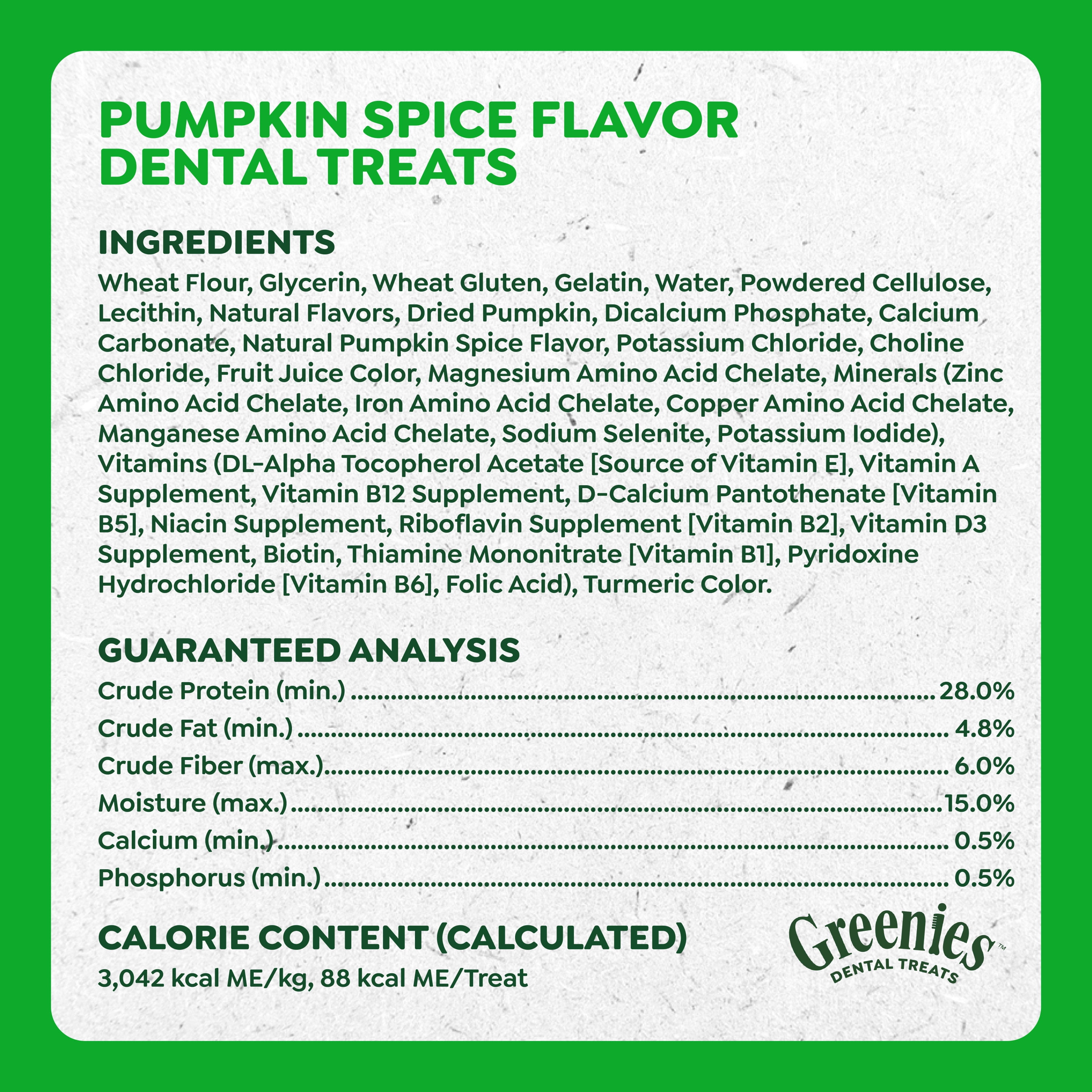Greenies Pumpkin Spice Flavor Adult Natural Dental Dog Treats Regular Size, 12 oz Pack (12 Count)