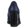 thumbnail image 4 of YDN Women Dressy Loafers Pumps Square Closed Toe Slip On Wedge High Heels Shoes Shopping Daily Wear Size 7.5 Blue, 4 of 4