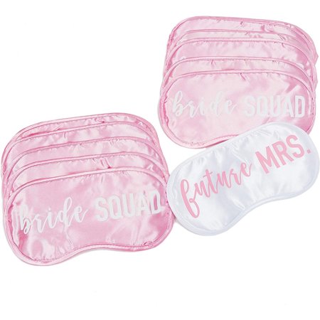 Juvale Bride Squad Sleep Eye Masks Pink Party Favors, 12 Count