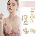 thumbnail image 2 of 10Pcs Ribbon Awareness Charms 18K Gold Plated Breast Cancer Hope Charm Pendants with Cubic Zirconia and Jump Rings, 2 of 9