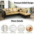 thumbnail image 3 of PonLiving Sectional Sofa, 102.5" 2 Piece Living Room Couch , L Facing Chaise, Microfiber with Faux Leather Beige, 3 of 6