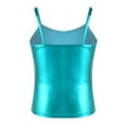 thumbnail image 2 of Hansber Girls Shiny Metallic Spaghetti Straps Vest Tank Top Dance Athletic Camisole Blue Green 10, 2 of 7