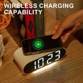 thumbnail image 4 of Deago Digital Alarm Clock for Bedroom, Digital Mirror Led Desk Clock with USB, Brightness Adjustment, 12/24H Mode, Fast Wireless Charging, Dual Alarm & Nightlight, White, 4 of 10