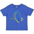 thumbnail image 3 of Inktastic 3-21 World Down Syndrome Day Blue and Yellow Rainbow Ribbon Boys or Girls Baby T-Shirt, 3 of 5