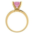thumbnail image 4 of 2 ct Princess Cut Simulated Pink Diamond Solitaire 18K Yellow Gold Womens Engagement Ring, 4 of 5