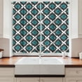 thumbnail image 2 of Ambesonne Floral Kitchen Curtains, Victorian Antique Style, 55"x30", Black Aqua White, 2 of 3