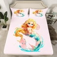 thumbnail image 2 of jejeloiu Personalized Letter S Full Size Sheets,Monogrammed Theme Bed Sheets,Cartoon Ocean Mermaid Sheet Sets For Girl Teens,Ultra Soft Bedroom Decor,4 Pieces, 2 of 7