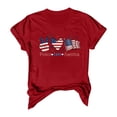 thumbnail image 3 of 250 Anniversary USA Shirt for Women American Falg Print Crew Neck Patriotic 1776-2026 July 4th T-Shirts Loose Short Sleeve Work Tee Pullover Outfits Red L, 3 of 3