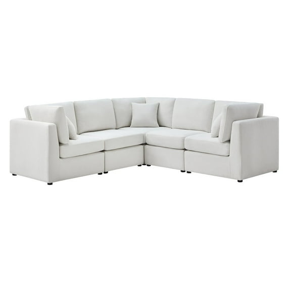 Comfort Pointe Chandler 5-PC Ivory Performance Fabric Sectional