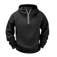thumbnail image 2 of Mens Oversized Hoodies Pullover Quarter Zip Casaul Long Sleeve Waffle Knit Athletic Hooded Sweatshirt with Pocket, 2 of 9
