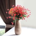 thumbnail image 7 of Morttic 4 Bundles Artificial Flowers, Fake Artificial Greenery UV Resistant No Fade Faux Plastic Plants for Wedding Bridle Bouquet Indoor Outdoor Home Garden Kitchen Office Table Vase (Red), 7 of 7