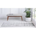 thumbnail image 3 of 3' x 10' Gray and Ivory Geometric Rectangular Rug Runner, 3 of 3
