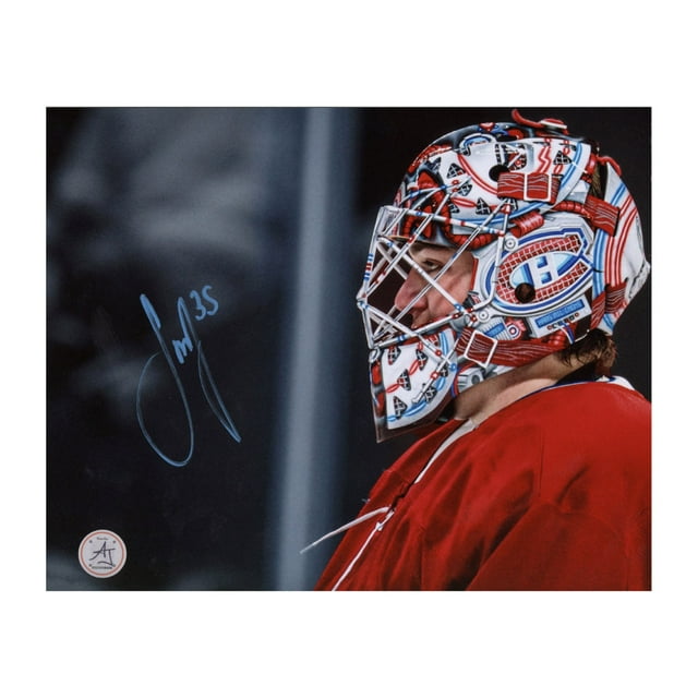 Sam Montembeault Signed Montreal Canadiens Goalie Mask Profile 8x10 Photo