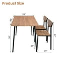 thumbnail image 3 of MIERES Dining Table Set for 4,Modern Wood and Metal Dining Room Set 5 Piece Set with 4 Oak Metal Framed Chairs Compact Space Saving for Apartments,Kitchen Living Room, Breakfast Corner, 3 of 10
