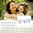 thumbnail image 2 of Pendientes de corazón inicial Silvora tachuelas de plata esterlina hipoalergénicas para mujer letra E, 2 of 8