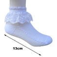 thumbnail image 5 of Dengjunhu 1Pair Socks Solid Color Anti-skid Cotton Baby Girls Lace Socks for Dancing, 5 of 6