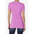 thumbnail image 2 of Women's & Juniors Basic Round Crew Neck Short Sleeve Stretch Cotton Spandex T-Shirts, 2 of 4